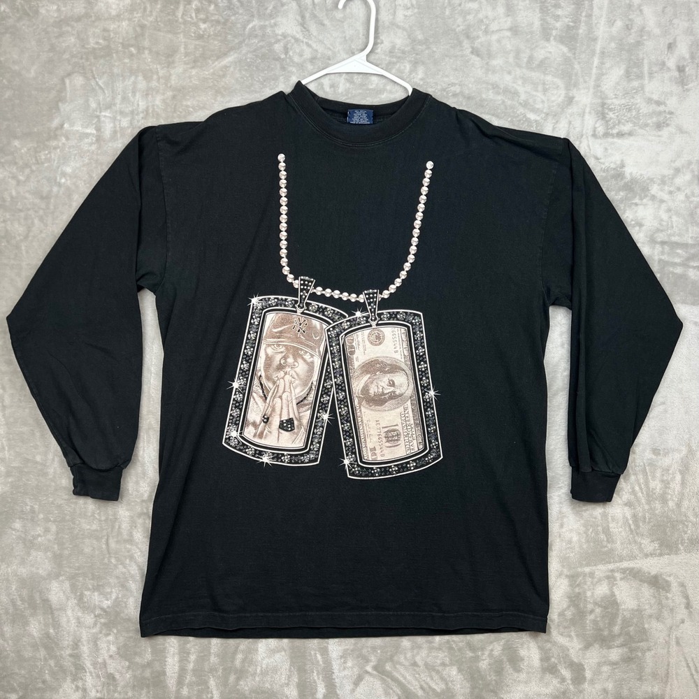 Vintage The Notoroius B.I.G. Deluxe by LG Long Sleeve Black Graphic‎ Tee 3XL